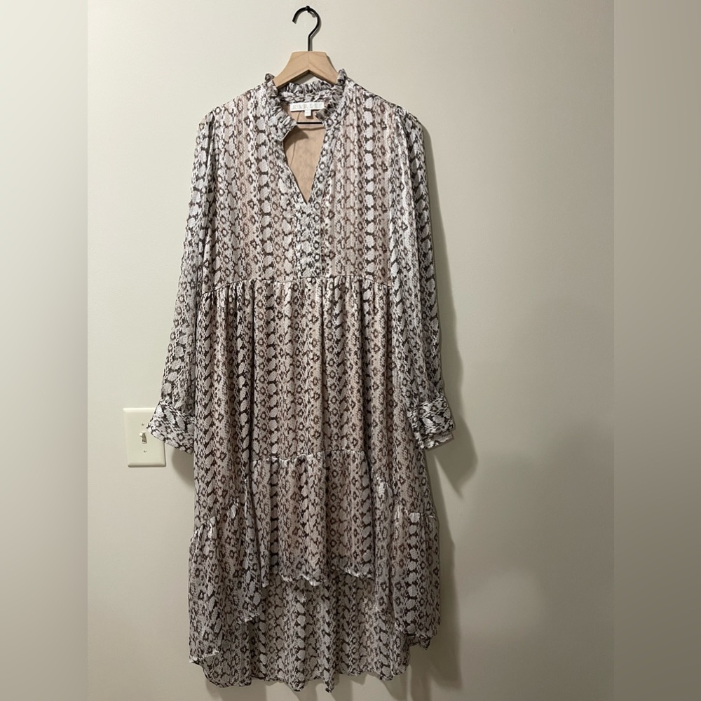 Karlie Leopard Print Metallic Relaxed Fit Midi Sh… - image 2